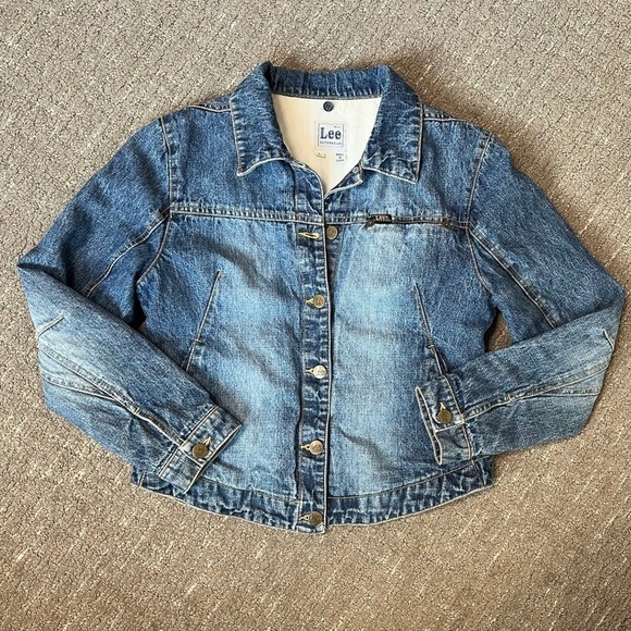 Vintage Jackets & Blazers - Y2K Vintage Lee Jean Jacket Lined Button Front Size Large